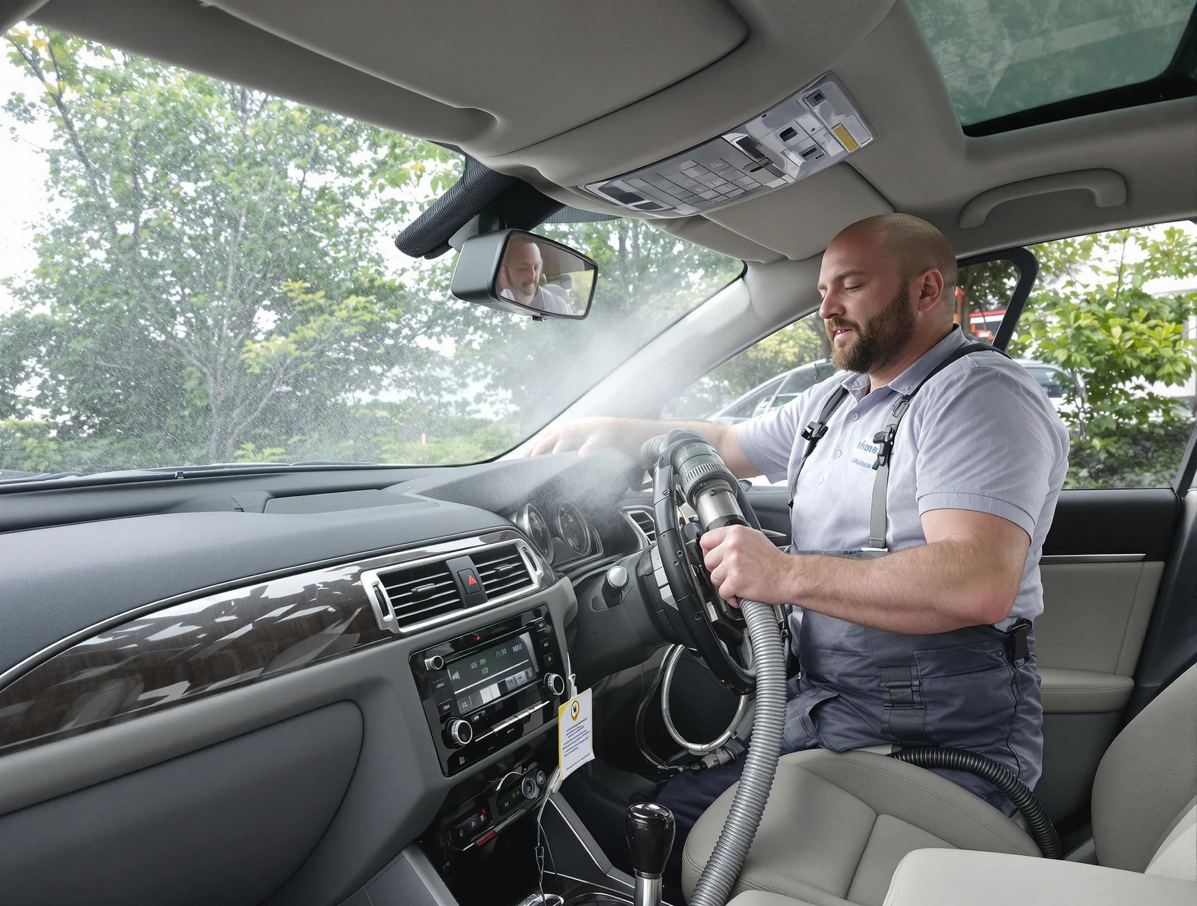 Pleasant Hills Air Duct Cleaning specialist performing professional car duct cleaning in Pleasant Hills