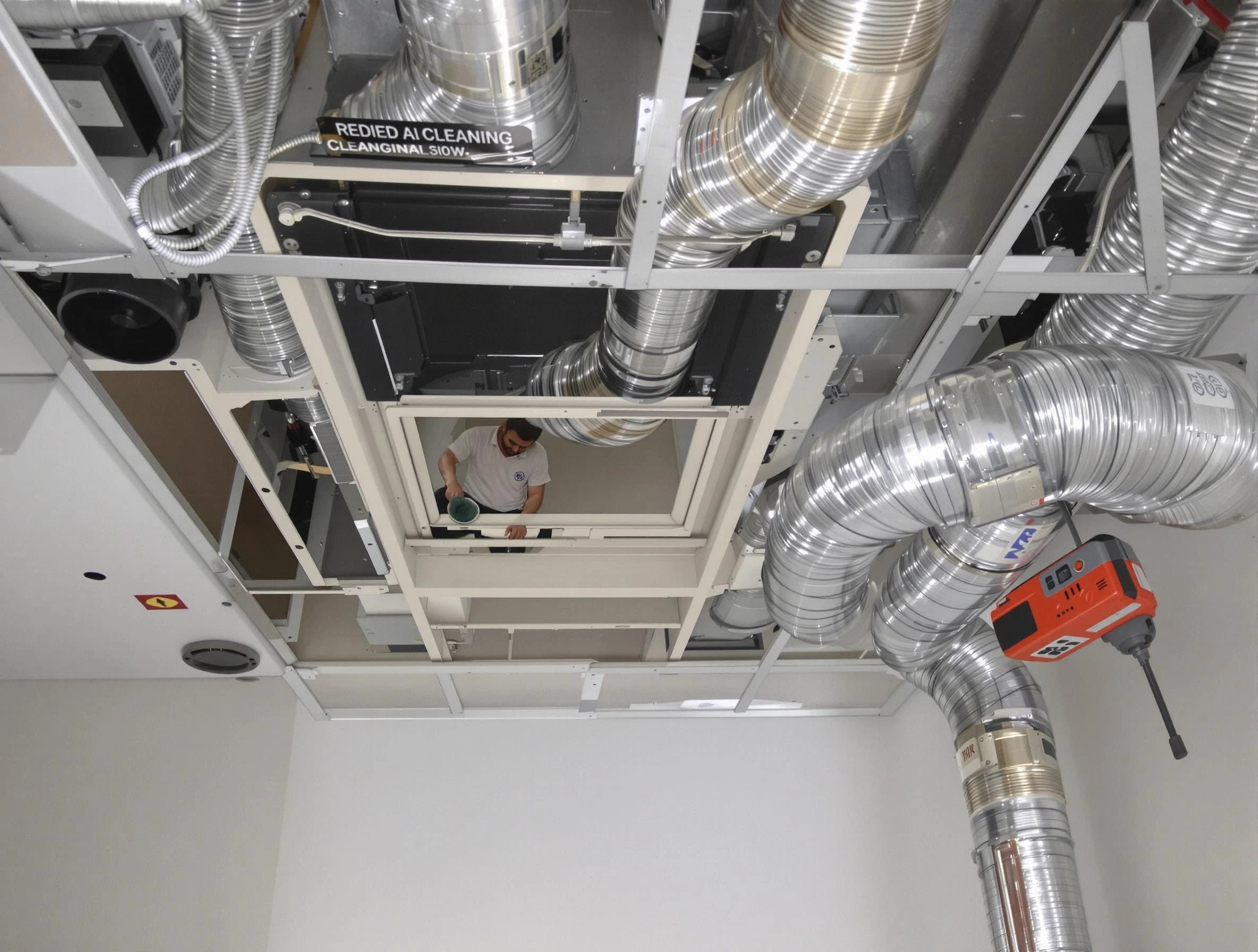 Pleasant Hills Air Duct Cleaning technician performing detailed central duct system cleaning in Pleasant Hills