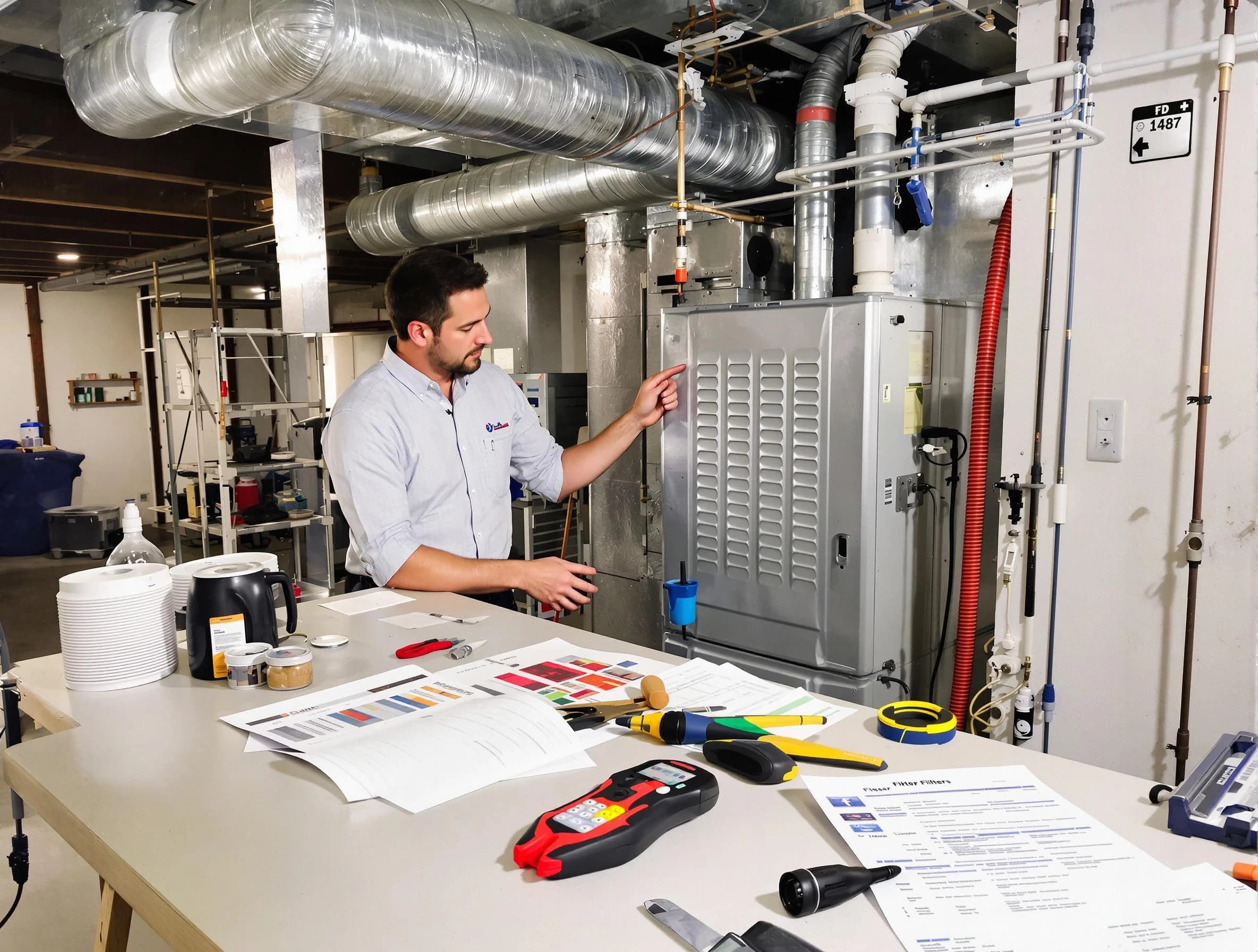 Pleasant Hills Air Duct Cleaning inspector conducting detailed filter system evaluation using professional diagnostic tools in Pleasant Hills