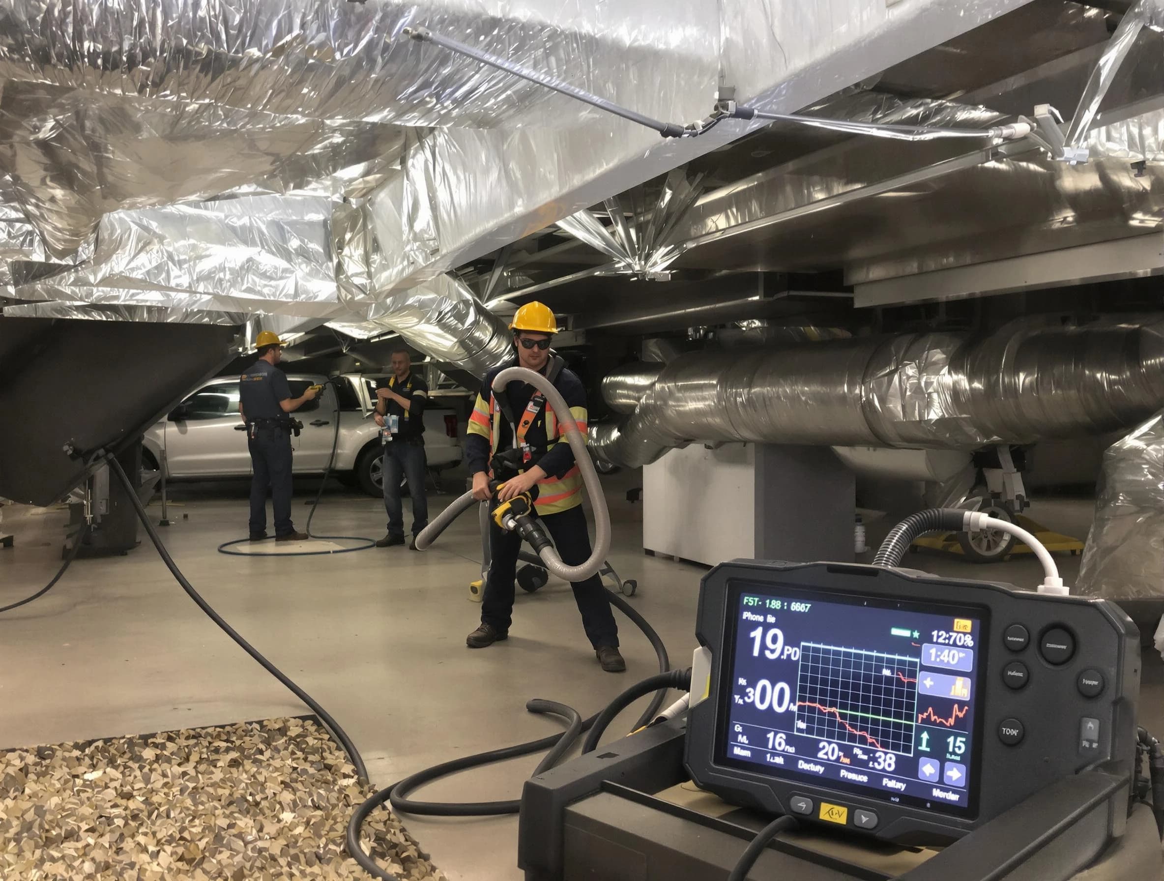 Professional negative pressure duct cleaning by Pleasant Hills Air Duct Cleaning in Pleasant Hills