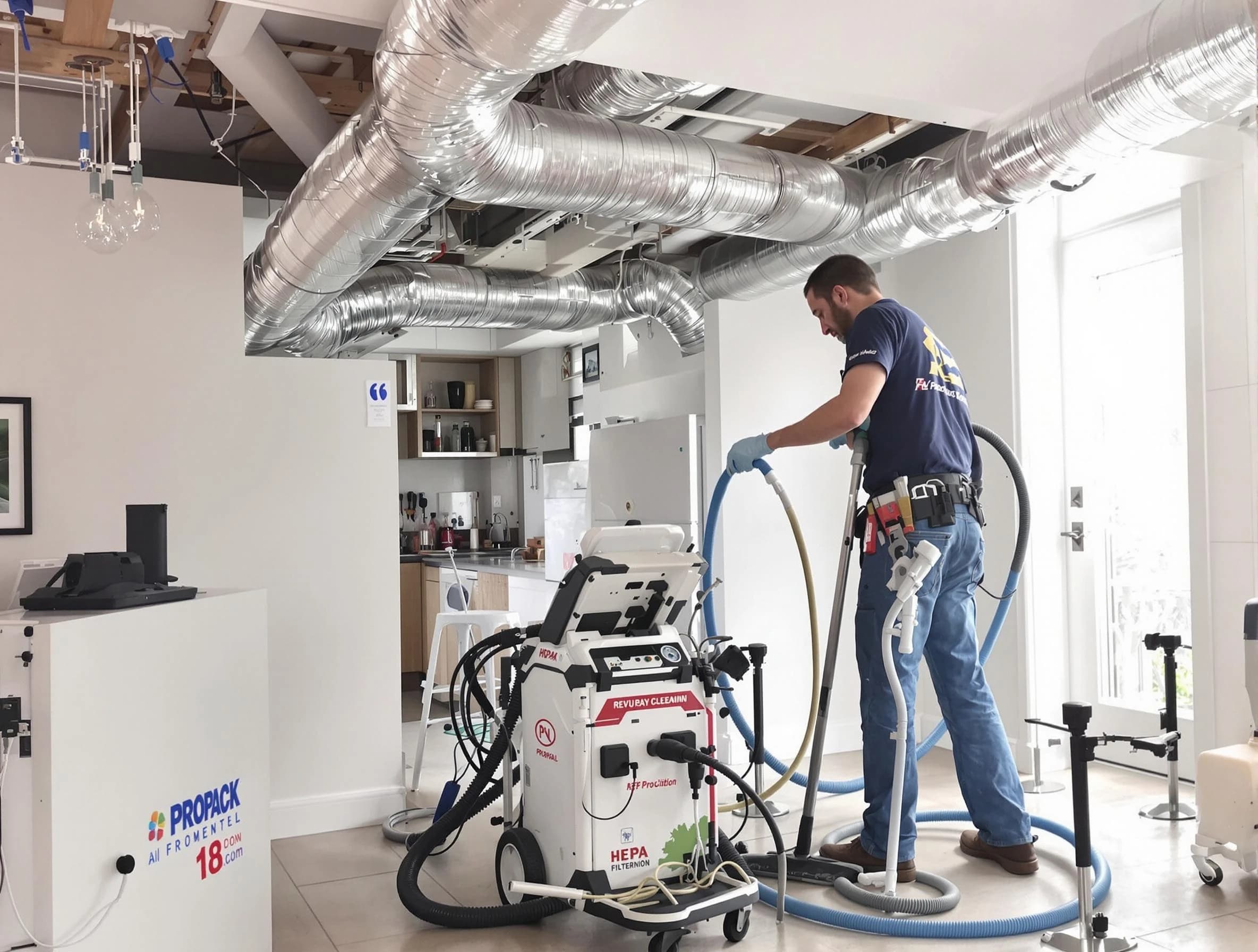 Pleasant Hills Air Duct Cleaning technician performing advanced pure duct cleaning with specialized equipment in Pleasant Hills