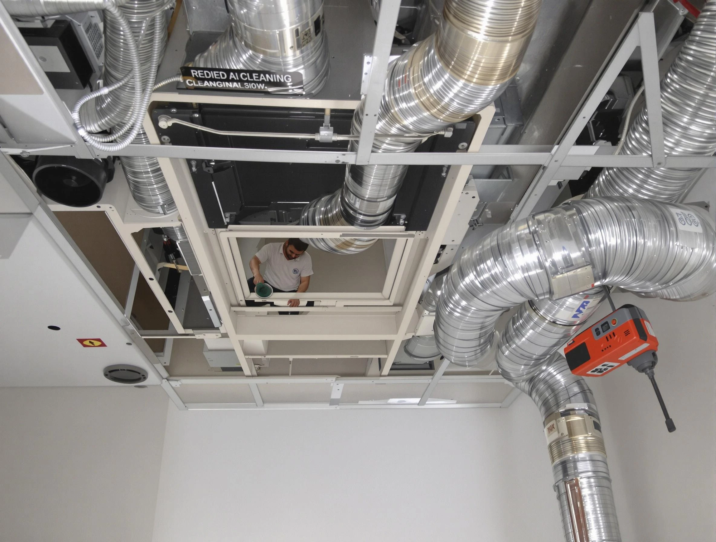 Pleasant Hills Air Duct Cleaning technician performing detailed central duct system cleaning in Pleasant Hills