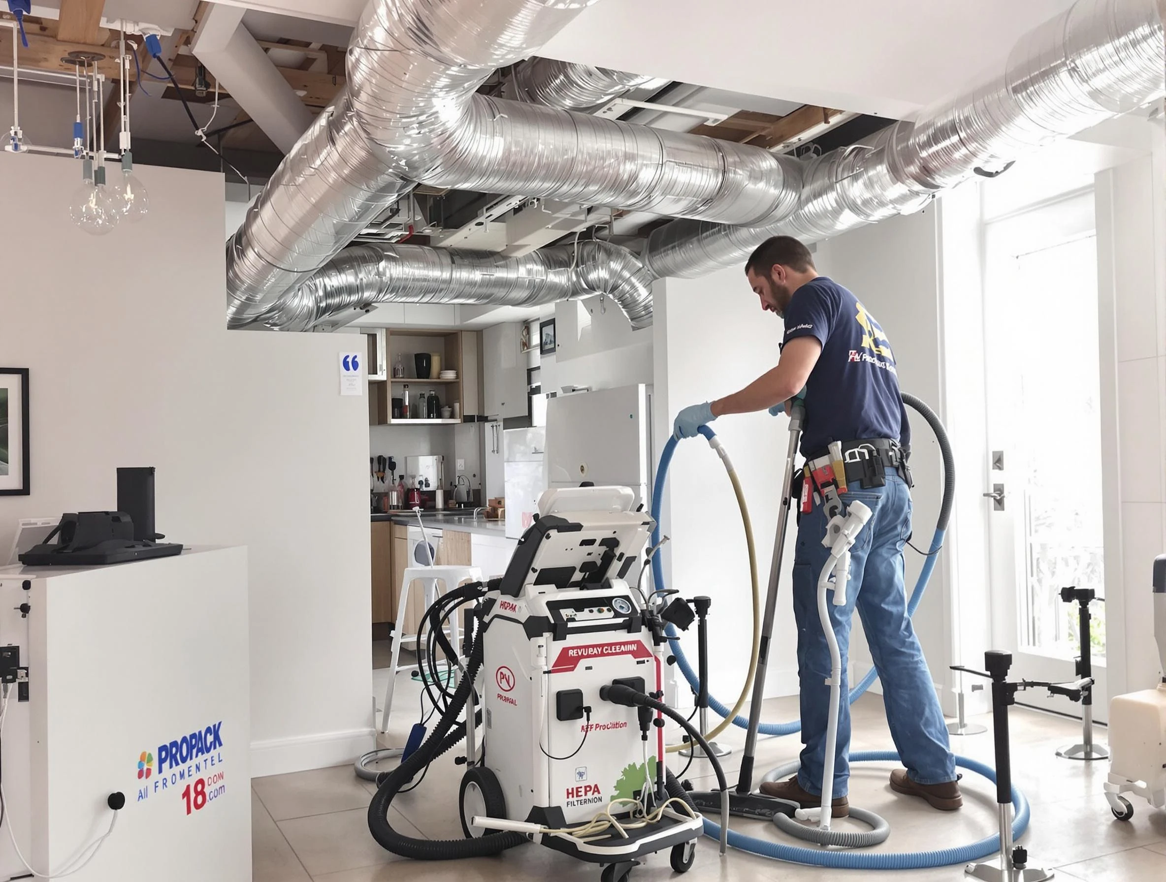 Pleasant Hills Air Duct Cleaning technician performing advanced pure duct cleaning with specialized equipment in Pleasant Hills